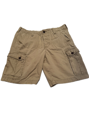 Abercrombie & Fitch Tan Cargo Shorts with Button-Flap Pockets Size 32